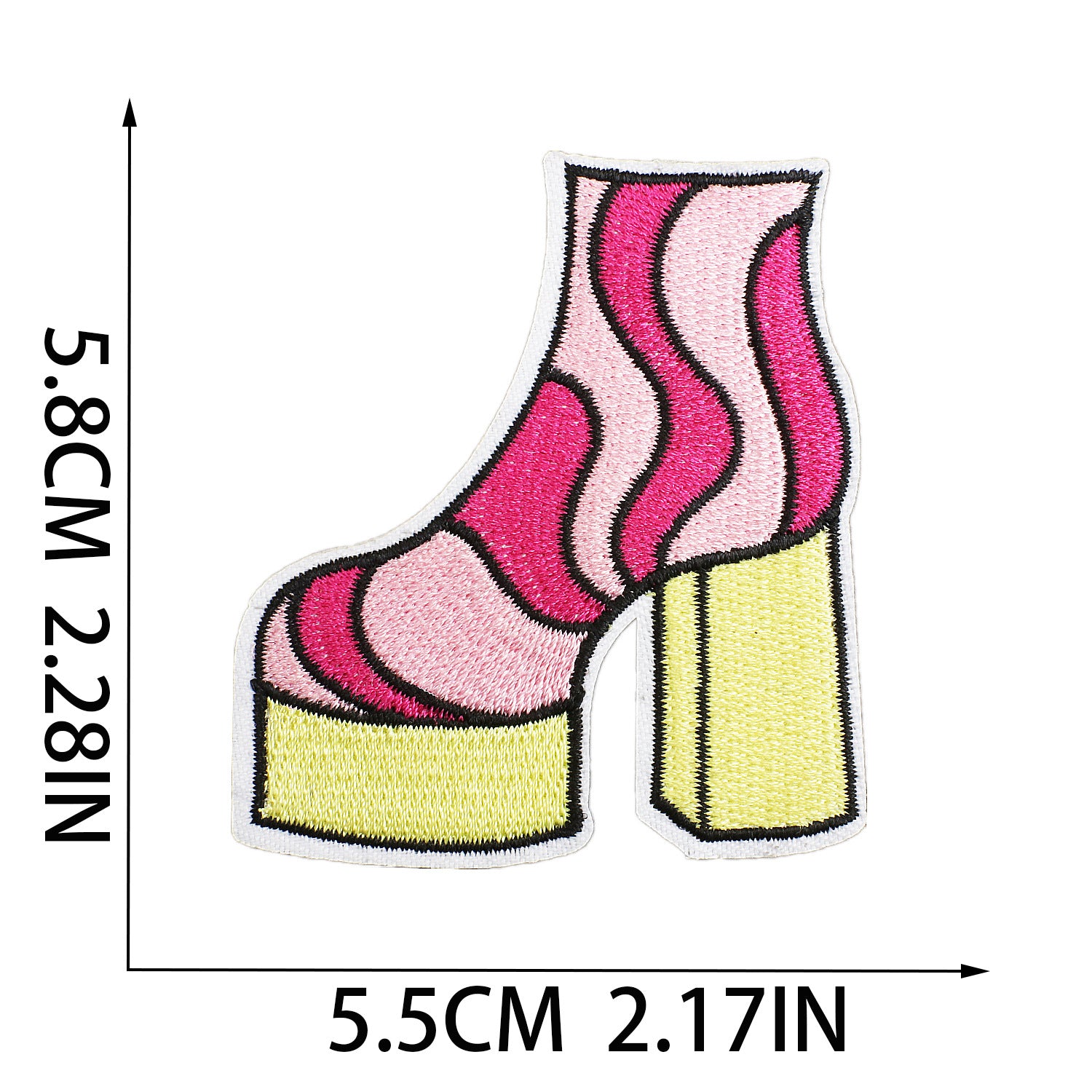 Wholesale Embroidered cloth patch pink girl disco super running high heels patch